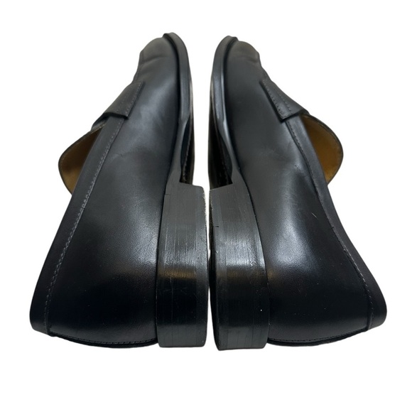 Zelli Savannah Italian calfskin penny loafer black men shoes, size 10, pre-owned main image 4